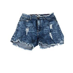 Distressed Denim High-Waisted Shorts Size 11 By Blue Co.